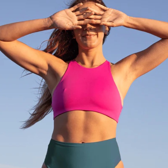 Left On Friday Other - Left on Friday Bikini Hi Dive Top in Hit Pink size Medium